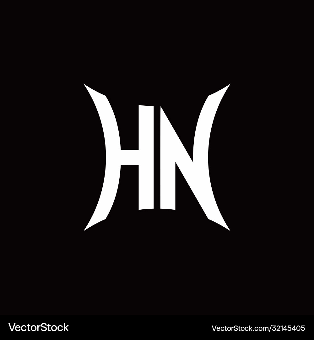 Hn monogram logo with sharped shape design Vector Image