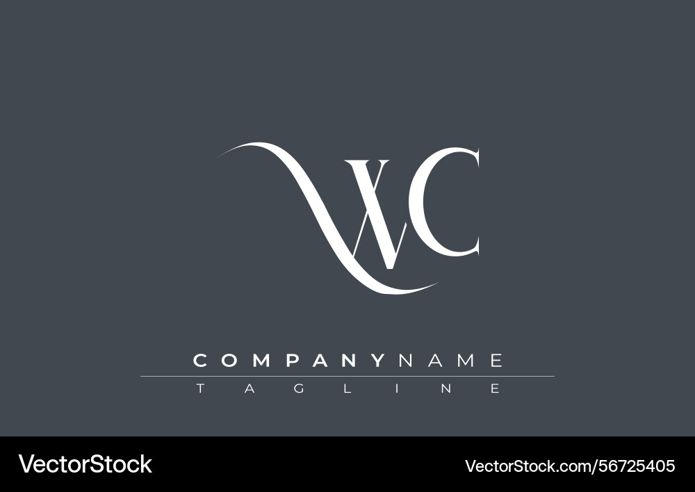 Initial wc logo design Vector Image
