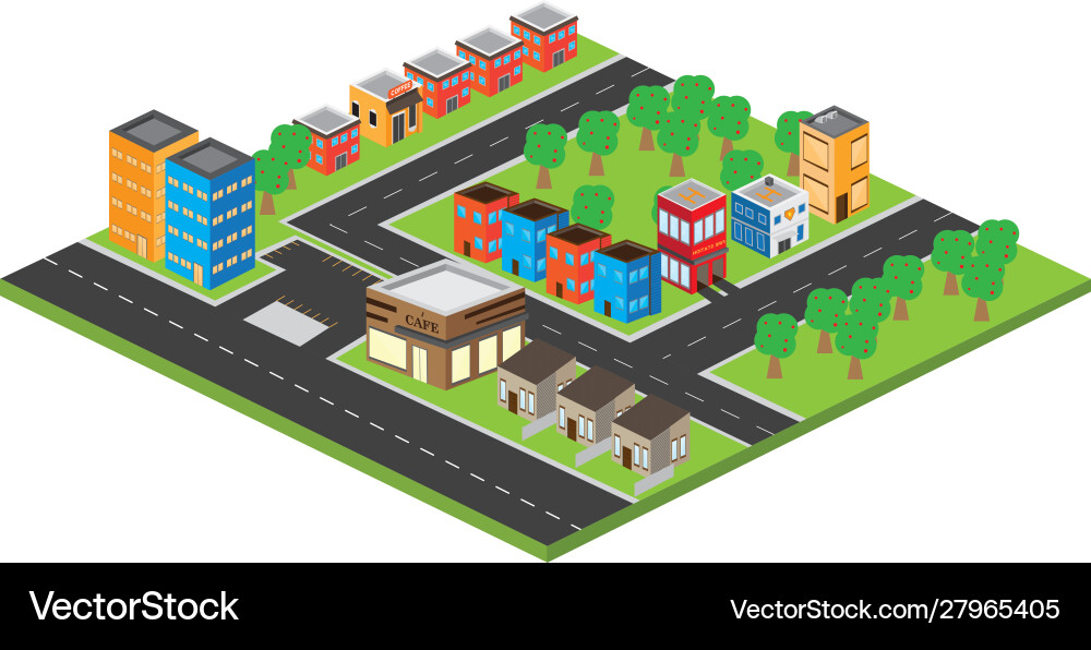 Isolated 3d megalopolis Vector Image