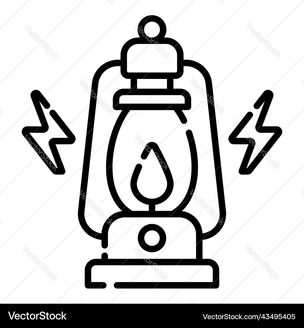 Lantern icon thin line style for web and mobile Vector Image