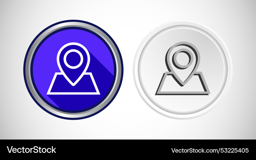 Map pointer location icon button set design Map pointer location icon button set design Vector Image