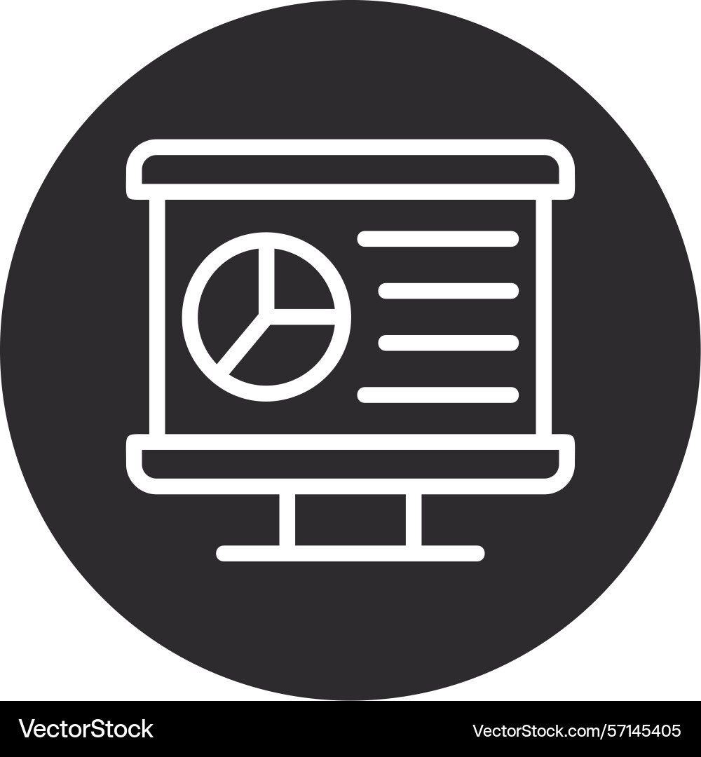 Presentation chart inverted circle black Vector Image