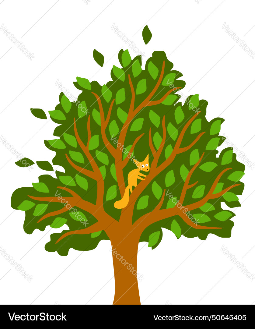 Red squirrel on a tree Vector Image