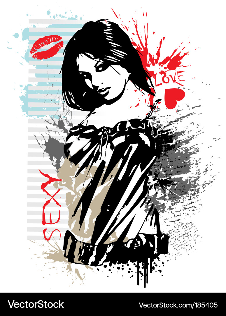 Retro Grunge Lady Poster Vector Image