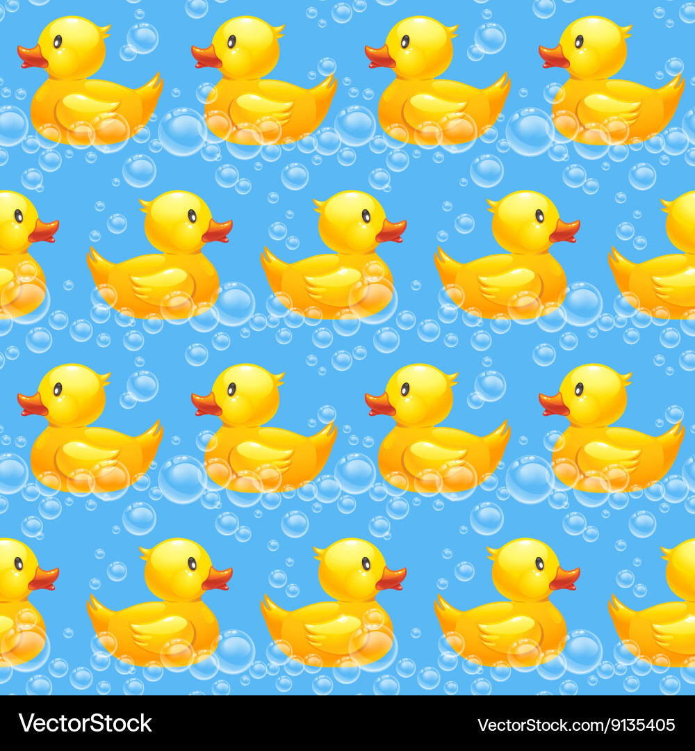 Rubber duck seamless pattern Royalty Free Vector Image