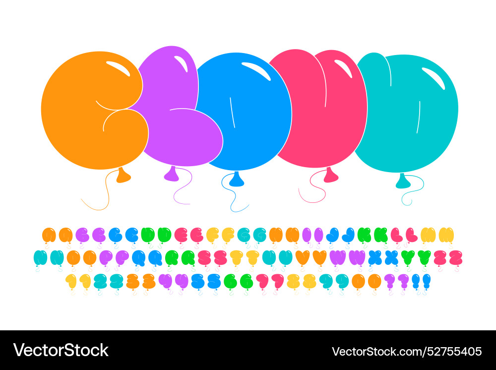 Trendy bubble comical alphabet design colorful Trendy bubble comical alphabet design colorful vector image