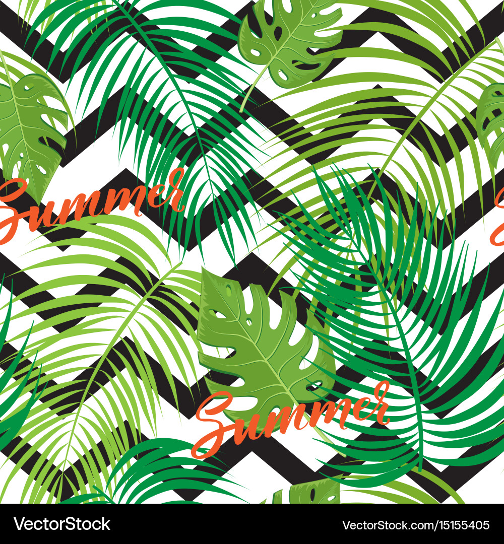 Tropical Leaf Seamless Pattern Vector Image