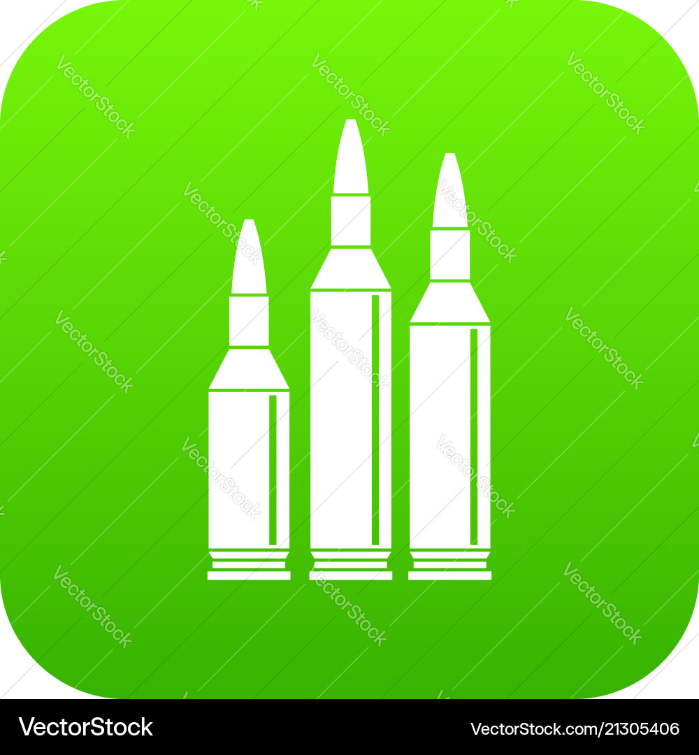 Bullet ammunition icon digital green Bullet ammunition icon digital green vector image