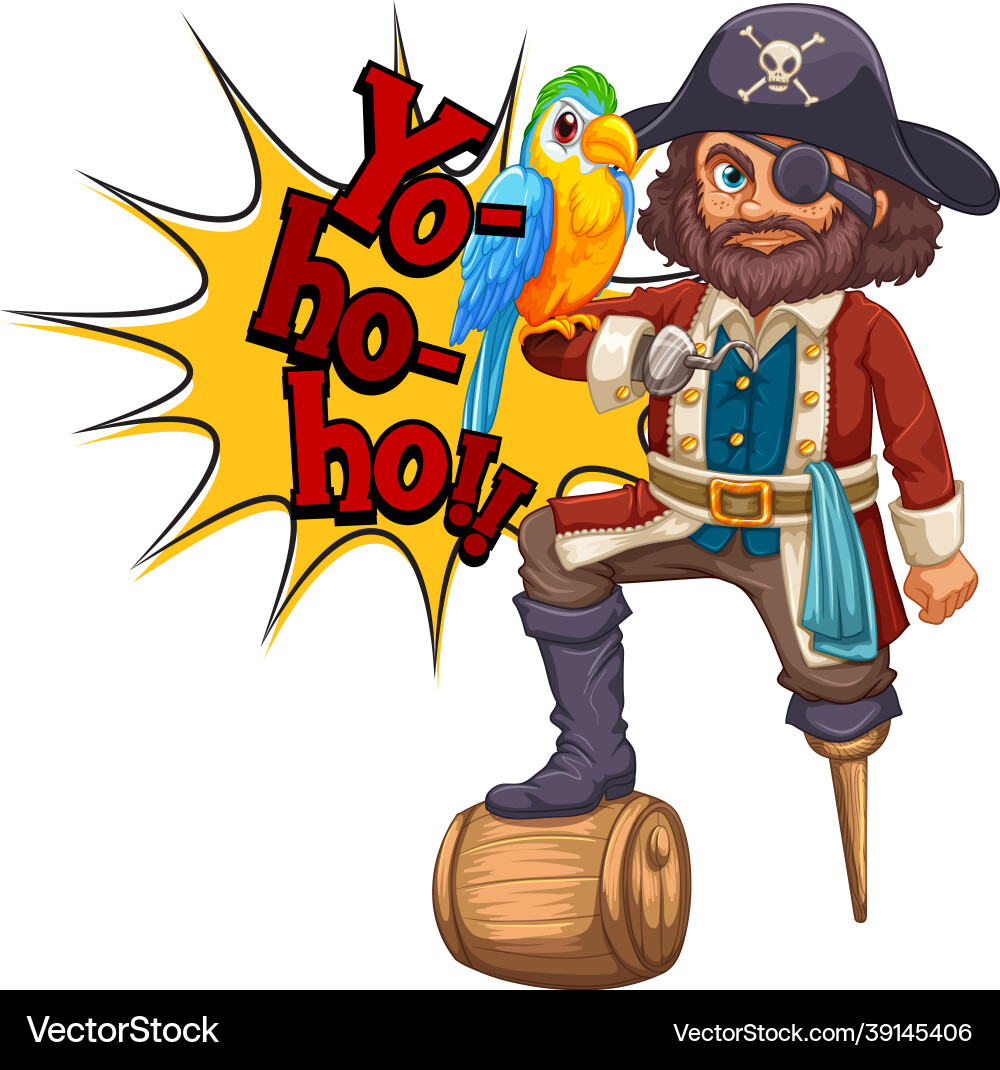 Captain hook cartoon character with yo-ho-ho Captain hook cartoon character with yo-ho-ho vector image
