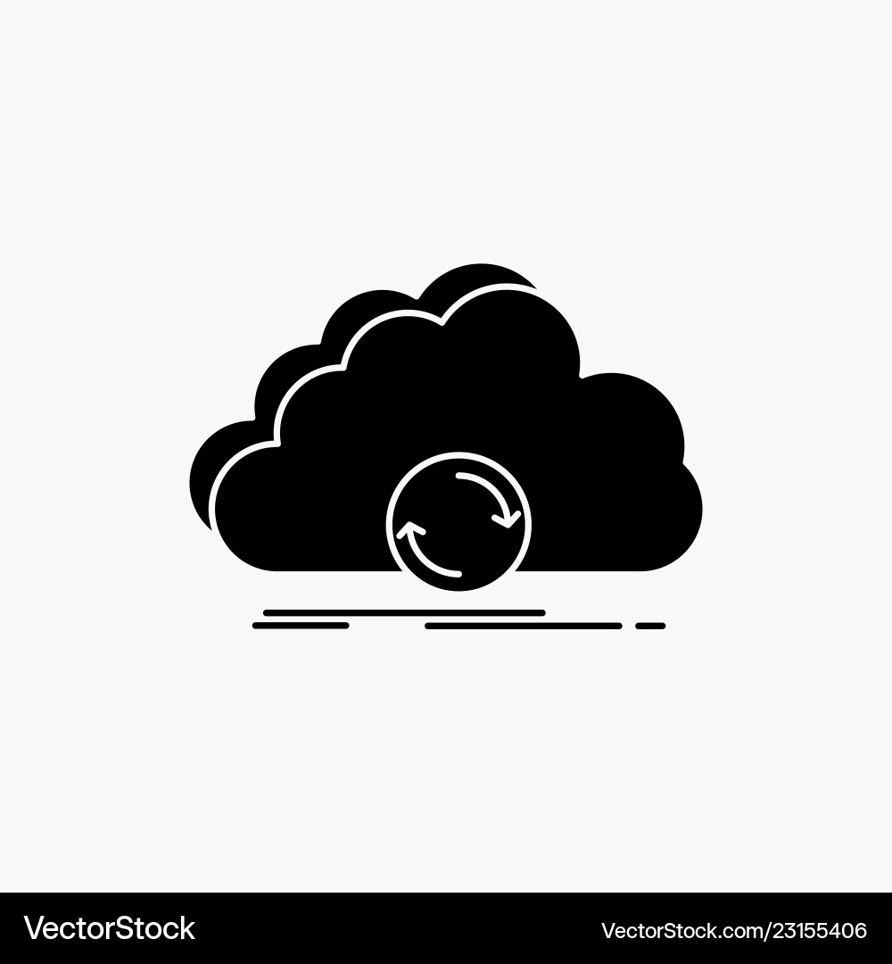 Cloud syncing sync data synchronization glyph Vector Image