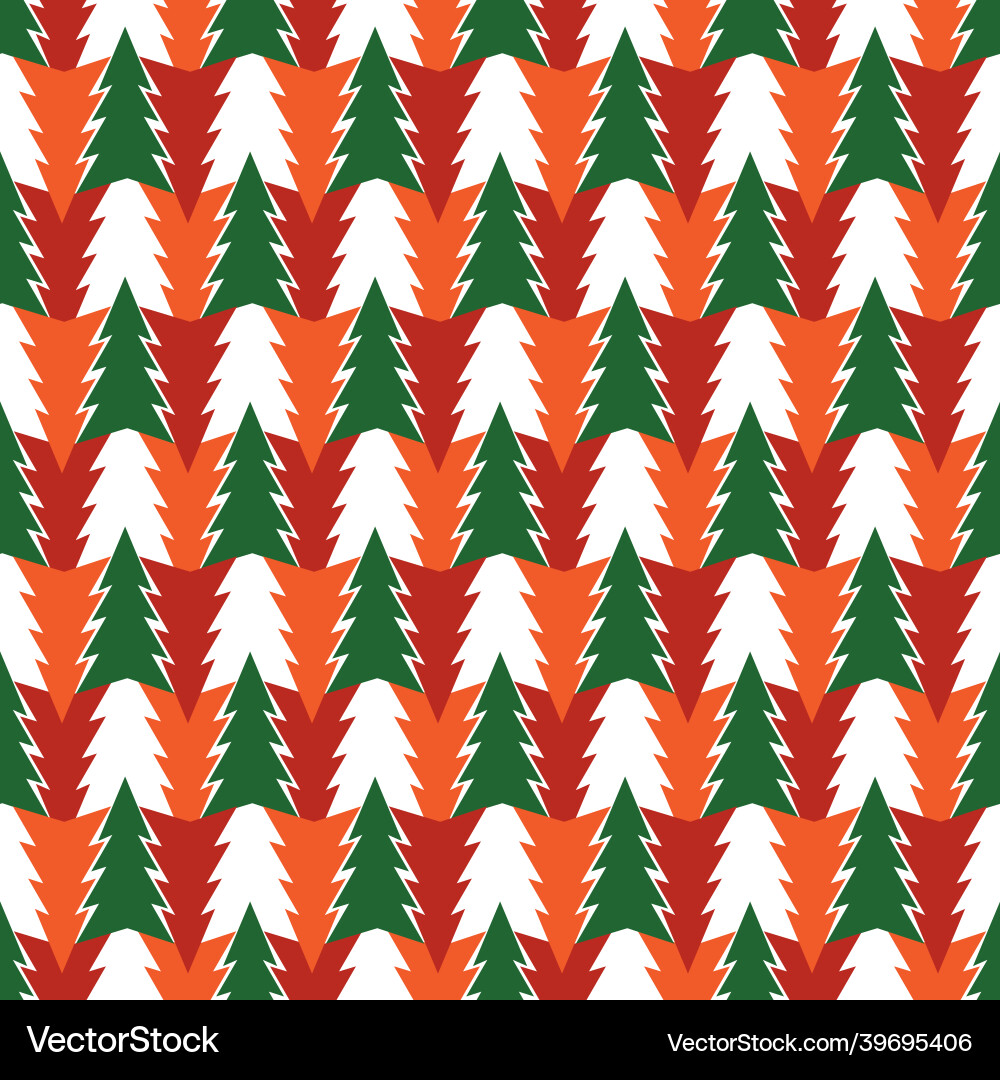 Colored fir trees seamless pattern Vector Image