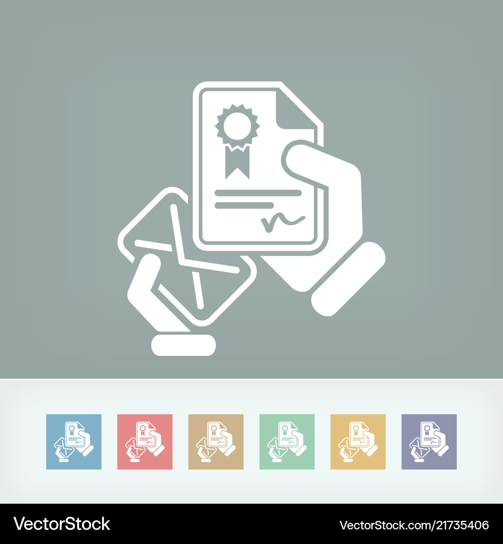 Document with a certificate Document with a certificate Vector Image