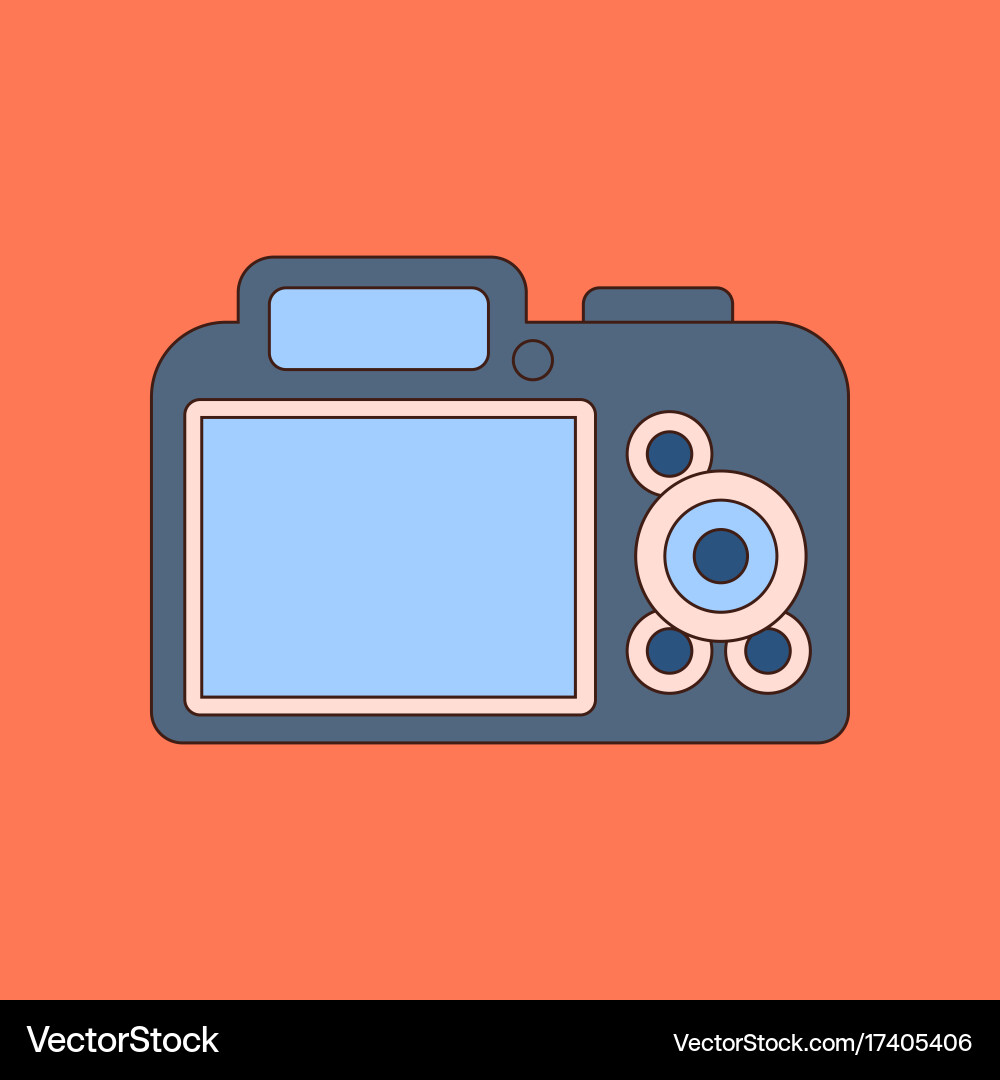 Flat icon on background camera Vector Image