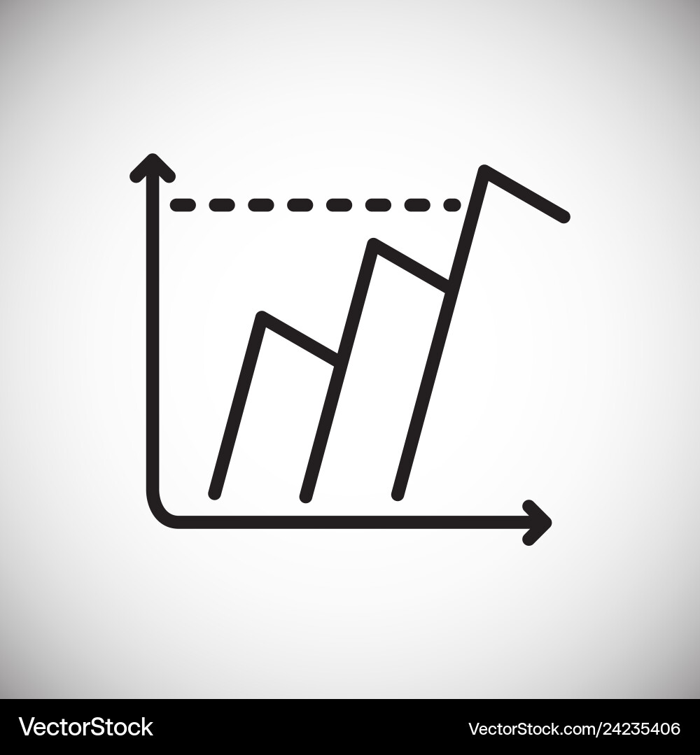 Graph line icon on background for graphic and web Graph line icon on background for graphic and web Vector Image