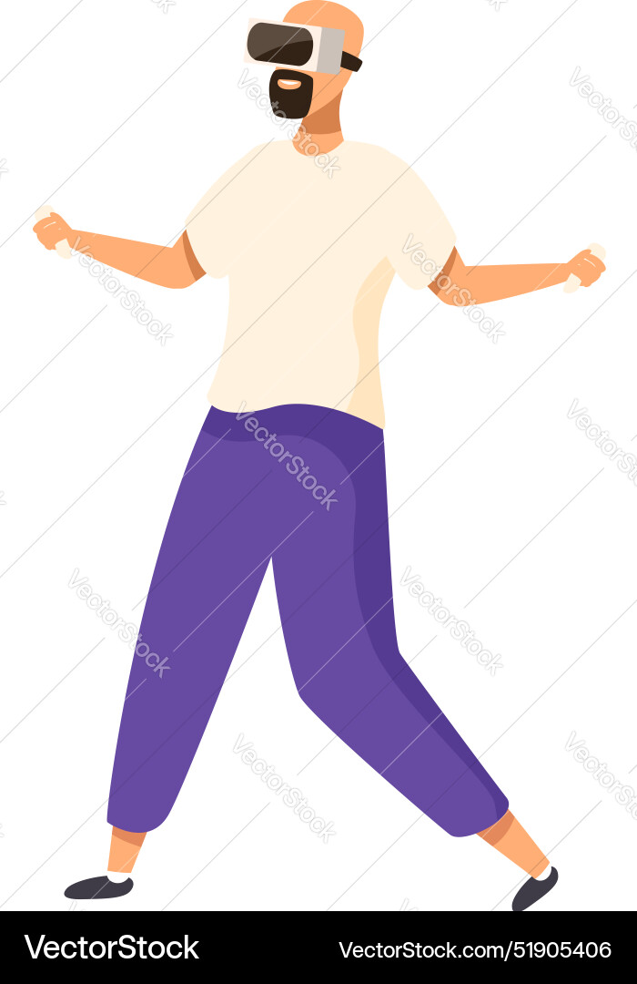 Man experiencing virtual reality using headset Man experiencing virtual reality using headset Vector Image