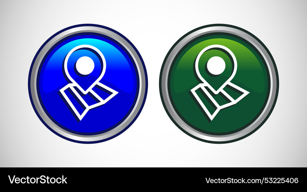 Map pointer location icon button set design Map pointer location icon button set design Vector Image