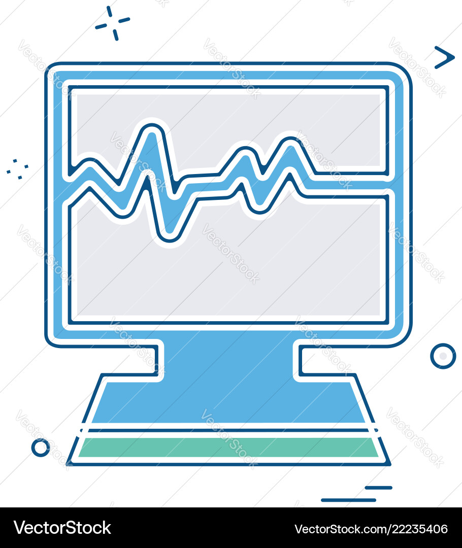 Monitor lcd heart reading icon design Vector Image