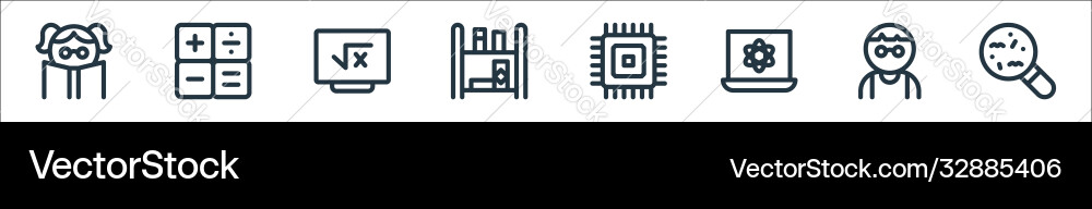 Nerd line icons linear set quality Vector Image