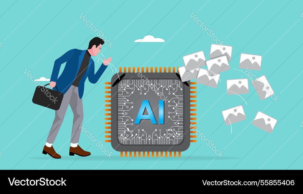 Prompt to generate art with ai chip Prompt to generate art with ai chip vector image