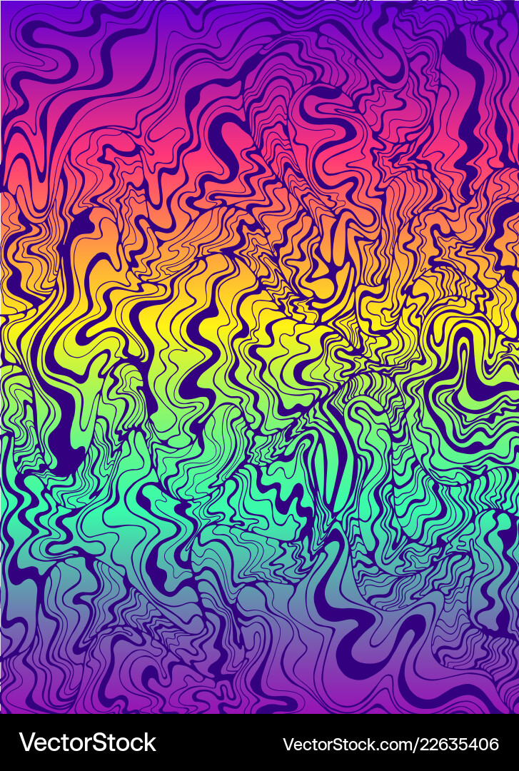 Psychedelic Rainbow Waves Royalty Free Vector Image