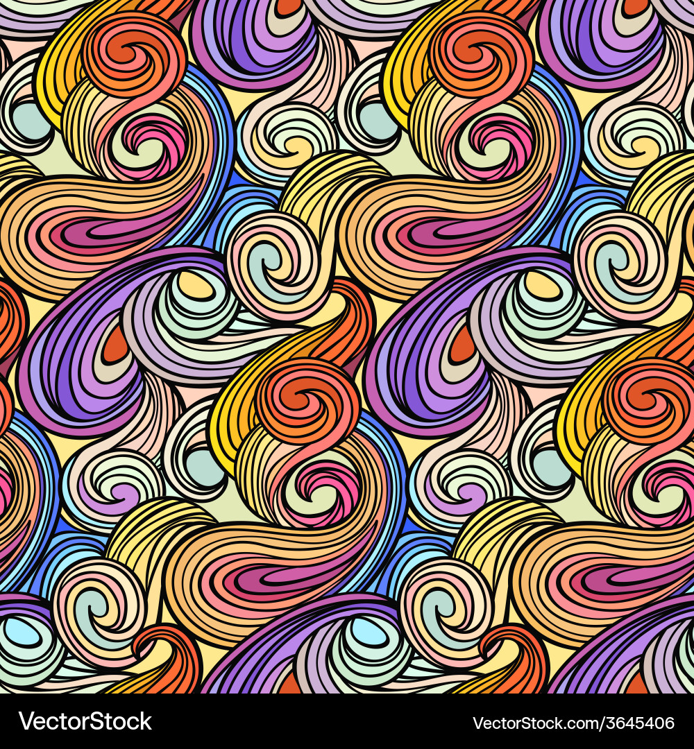 Seamless abstract curly wave pattern Vector Image