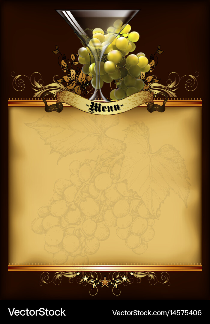 Wine menu design Vector Image