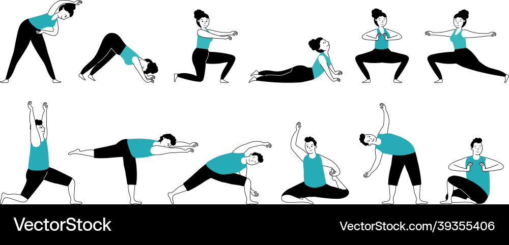 Yoga Workout - Flexibility & Strength vector image