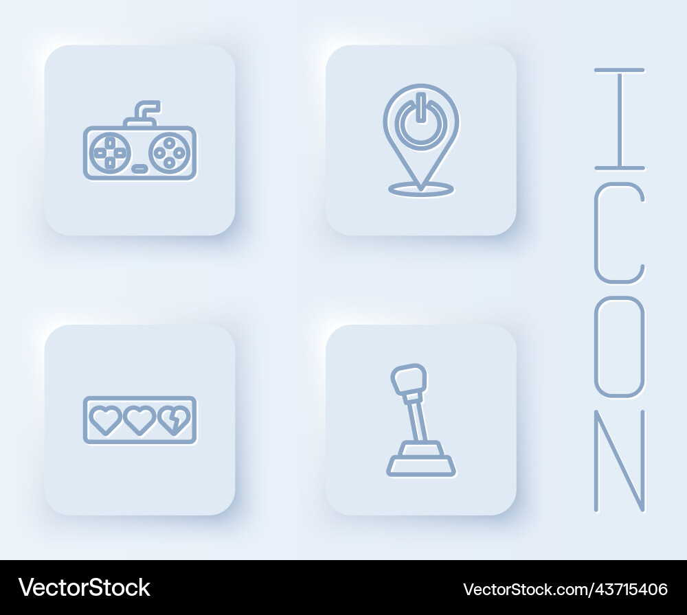 Zeilenspiel-Controller oder Joystick-Power-Taste einstellen Zeilenspiel-Controller oder Joystick-Power-Taste einstellen vektorbild