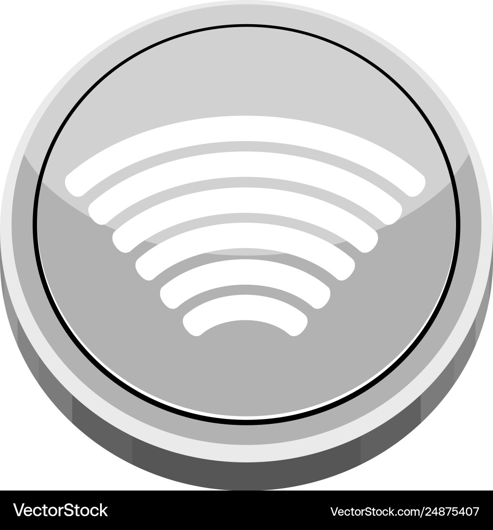 3d app button with a wifi icon Vector Image
