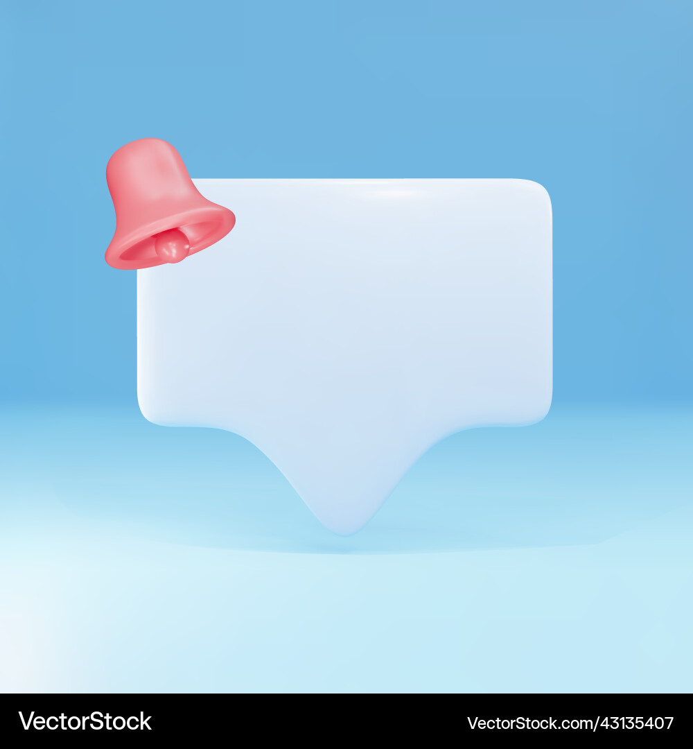 3d empty reminder popup message push notification Vector Image