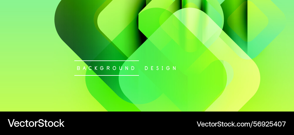 Abstract green background overlapping shapes vector image