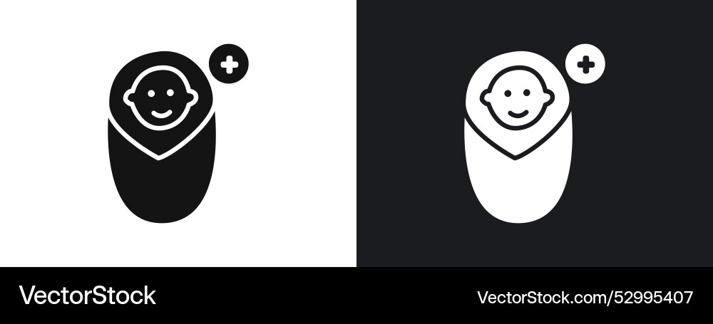 Adding a new birth icon linear graphics set vector image