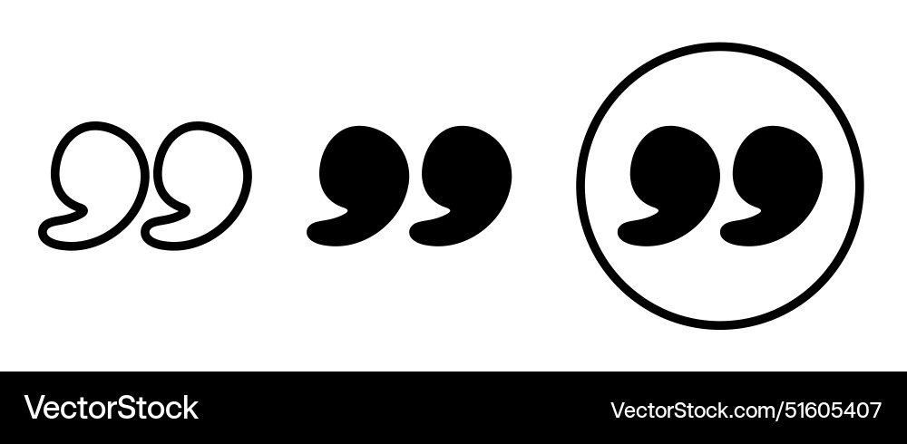 Black quotation marks in various styles including Black quotation marks in various styles including vector image