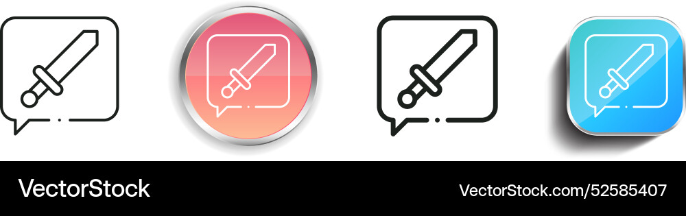 Chess icon thin linear regular and button style vector image