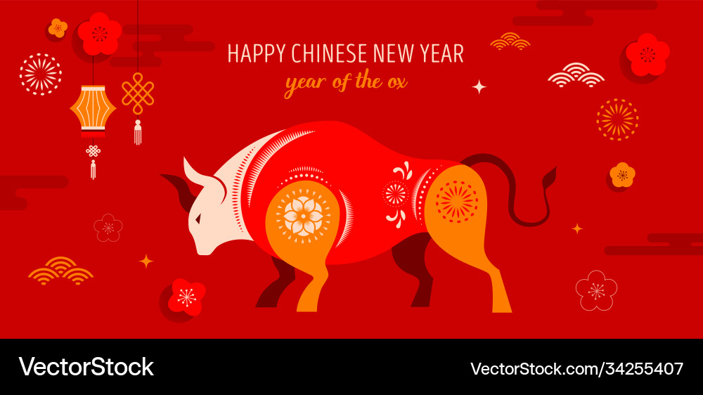 Chinesisches Neujahr 2021 Ox Chinesisches Neujahr 2021 Ox vektorbild