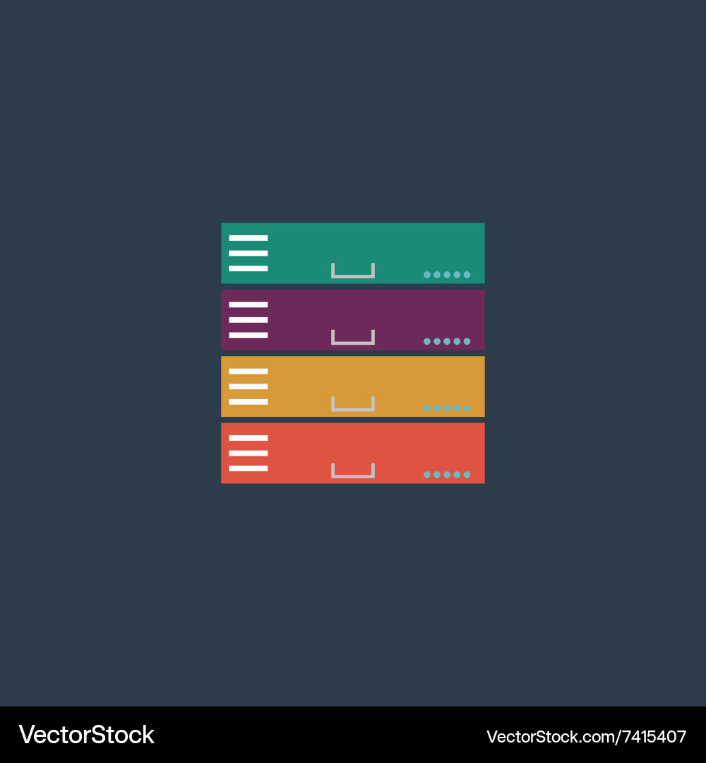 Computer server icon flat design Vector Image