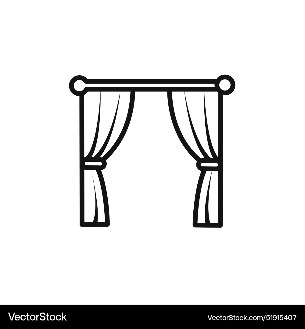 Curtains icon set collection for web vector image