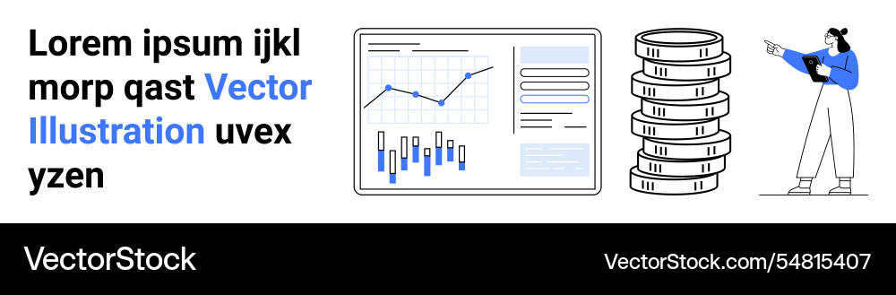 Data analysis concept with charts coins Data analysis concept with charts coins vector image