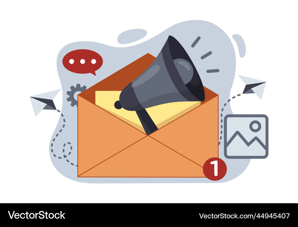 Email newsletter mail send landing banner list Vector Image