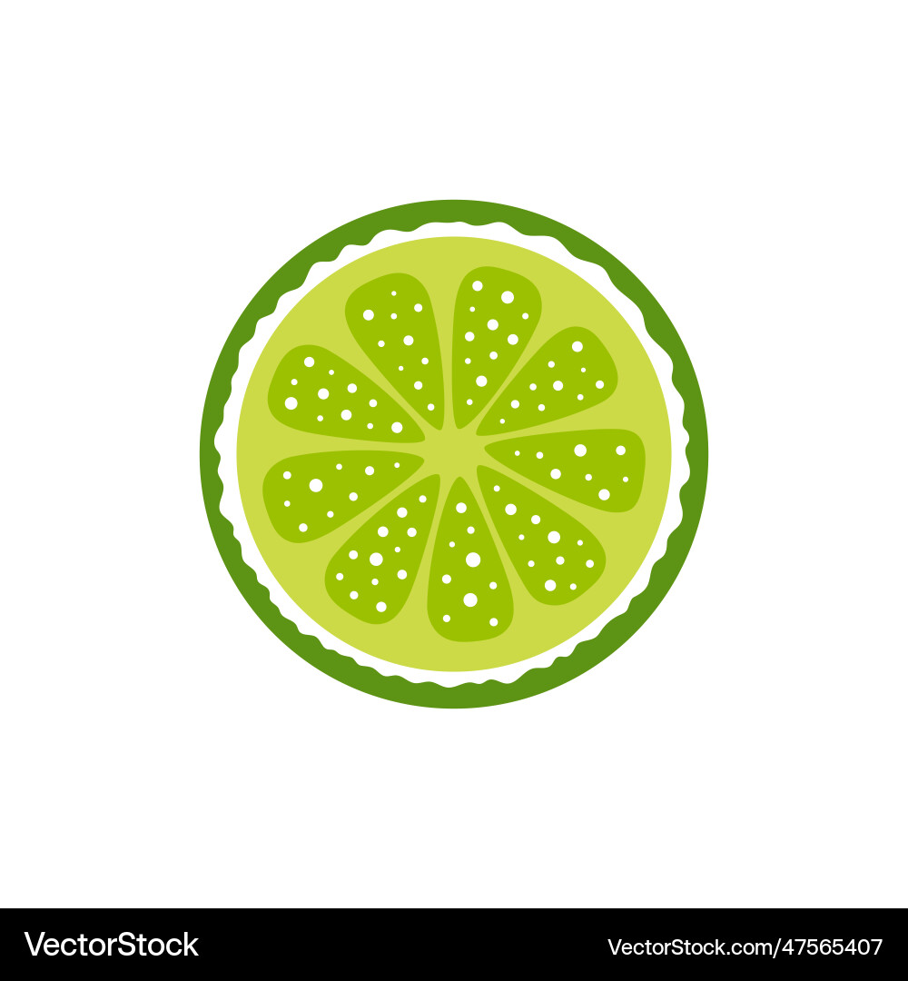 Flat of lime slice isolated Vector Image