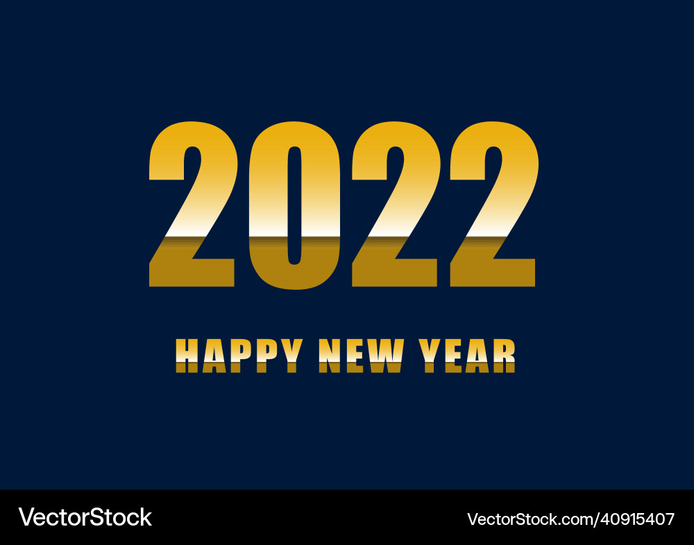 Happy new year 2022 with gradient text Vector Image
