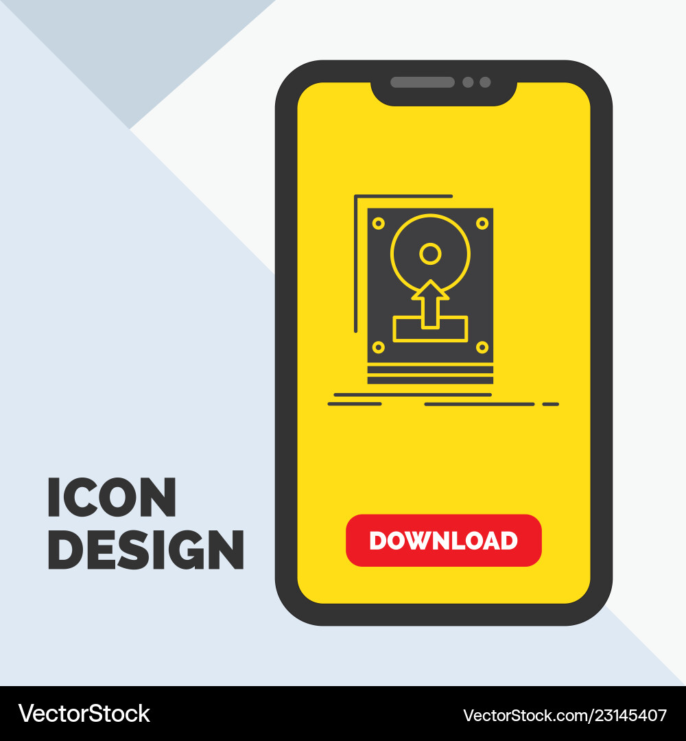 Install drive hdd save upload glyph icon Install drive hdd save upload glyph icon Vector Image