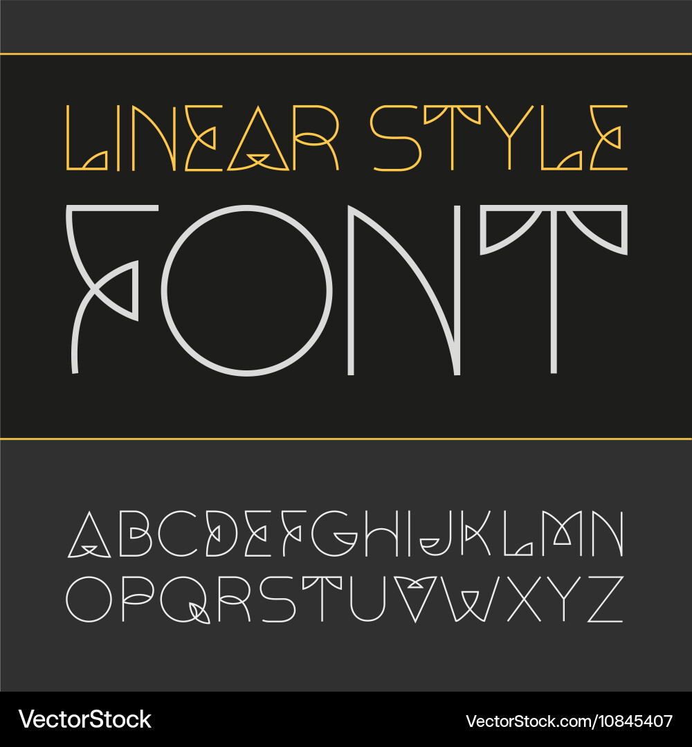 Linear font - simple and minimalistic vector image
