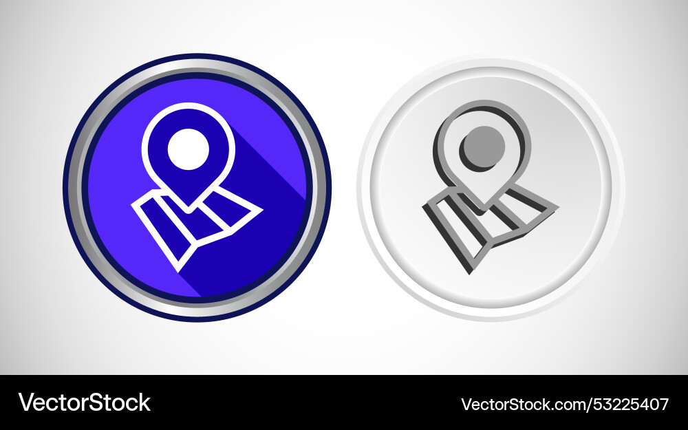 Map pointer location icon button set design Vector Image