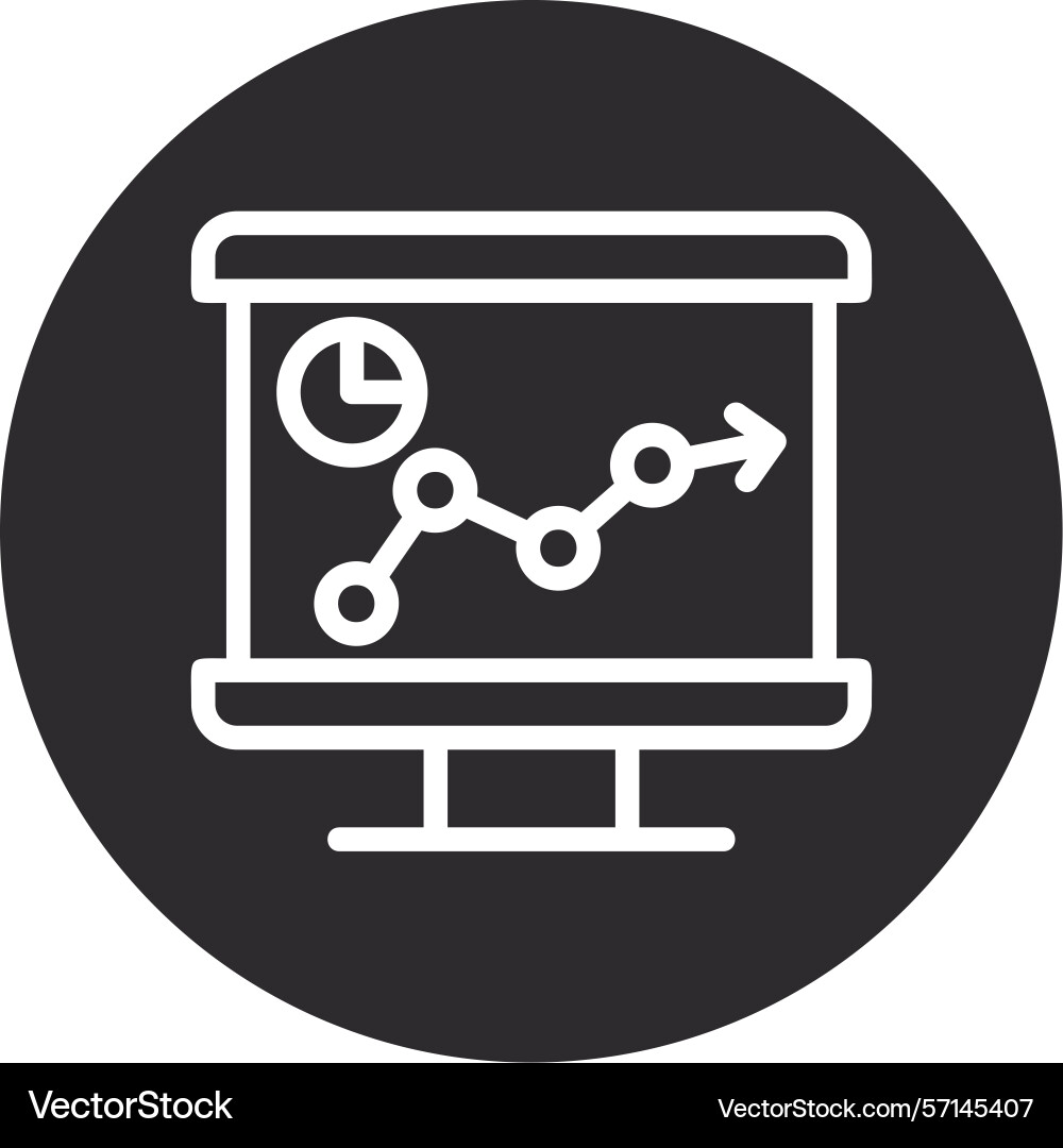 Presentation graph inverted circle black Vector Image