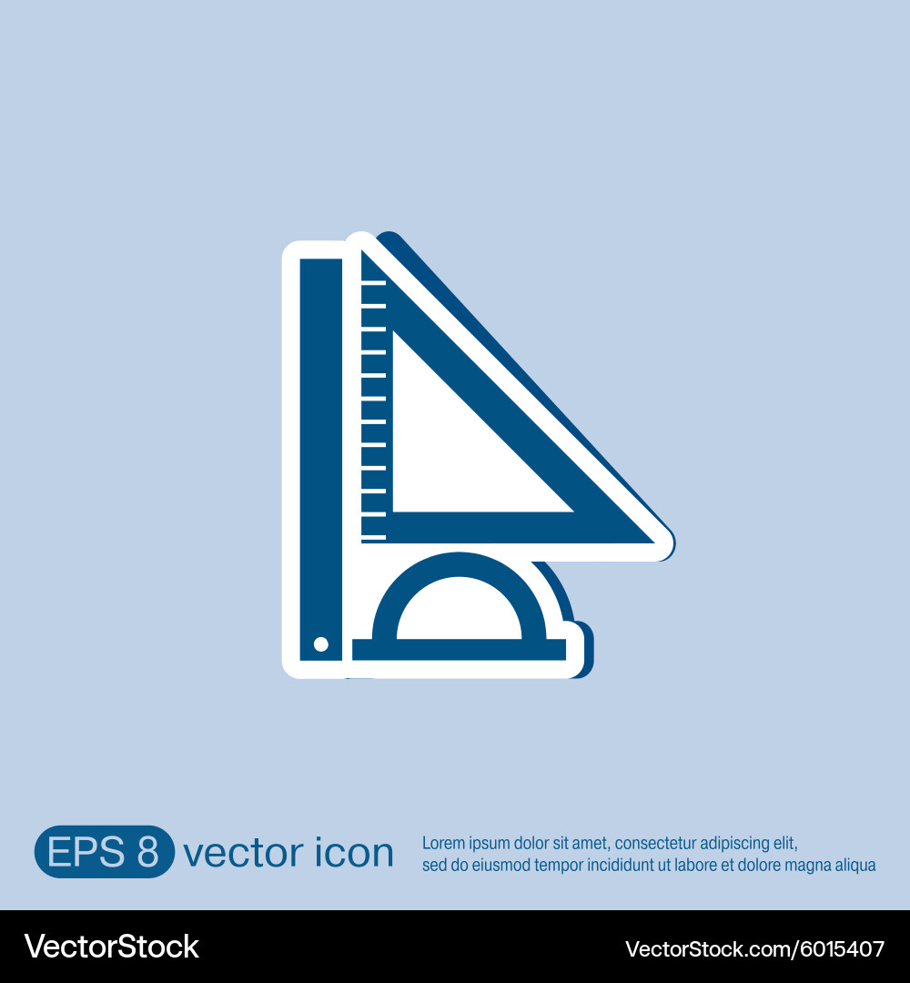 Ruler protractor triangle symbol of geometry Vector Image