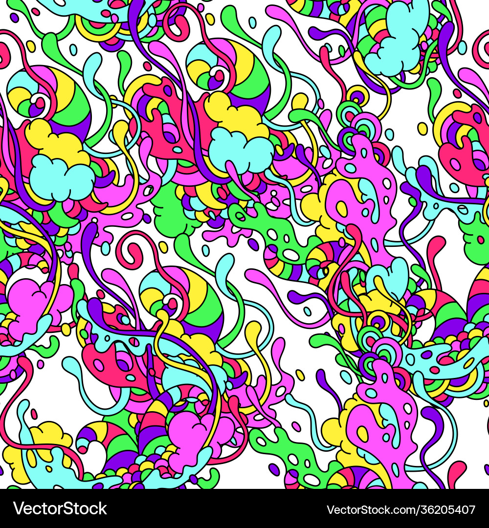 Seamless pattern with slime and tentacles Vector Image