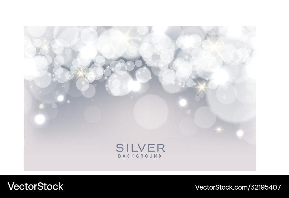 Silver abstract bokeh background sparkling lights Silver abstract bokeh background sparkling lights vector image