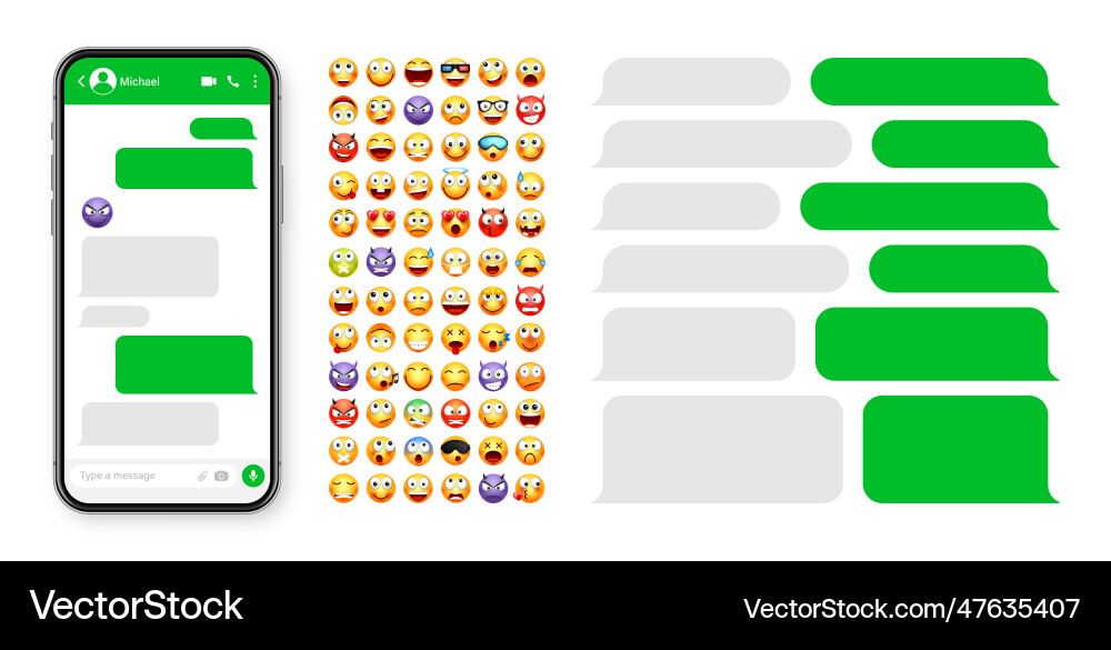 Smartphone messaging app user interface design Smartphone messaging app user interface design vector image