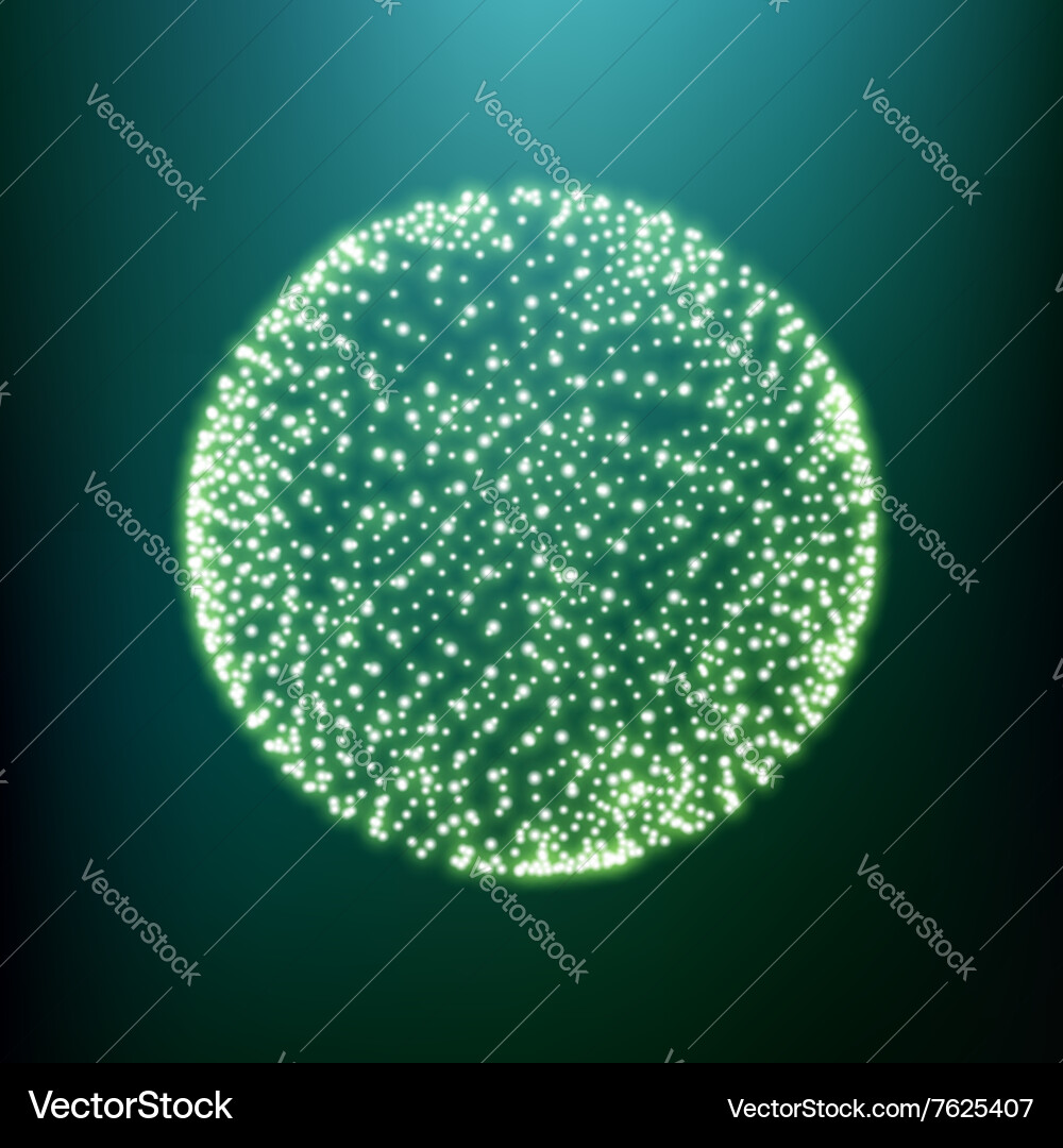 Sphere consisting of points 3d glowing grid Vector Image